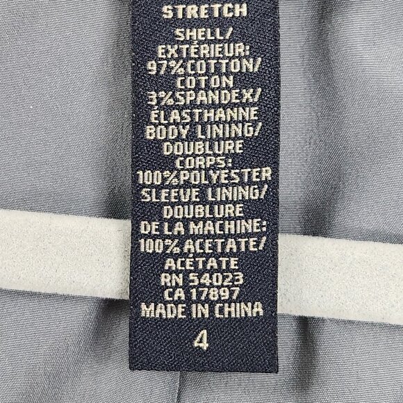 Banana Republic Jacket Womens 4 Gray Pinstripe Stretch Single Button Blazer - Picture 12 of 15